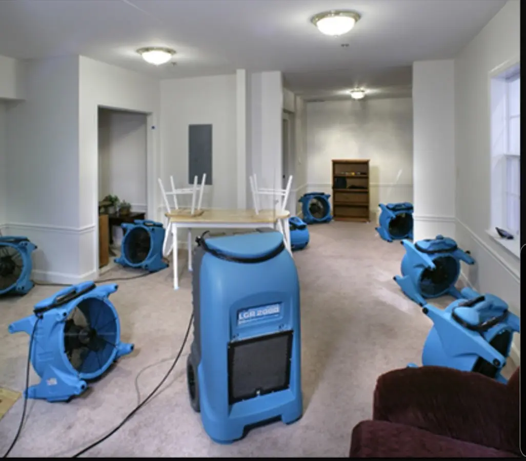 Air movers and dehumidifier setup for Water Extraction & Removal in Lamesa